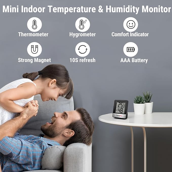ThermoPro TP49 cyfrowy mini termometr z funkcją higrometru - obrazek 4