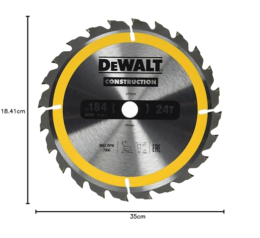 Piła Tarczowa z Widią 184mm x 24z x 16mm DT1939 DeWalt - obrazek 2