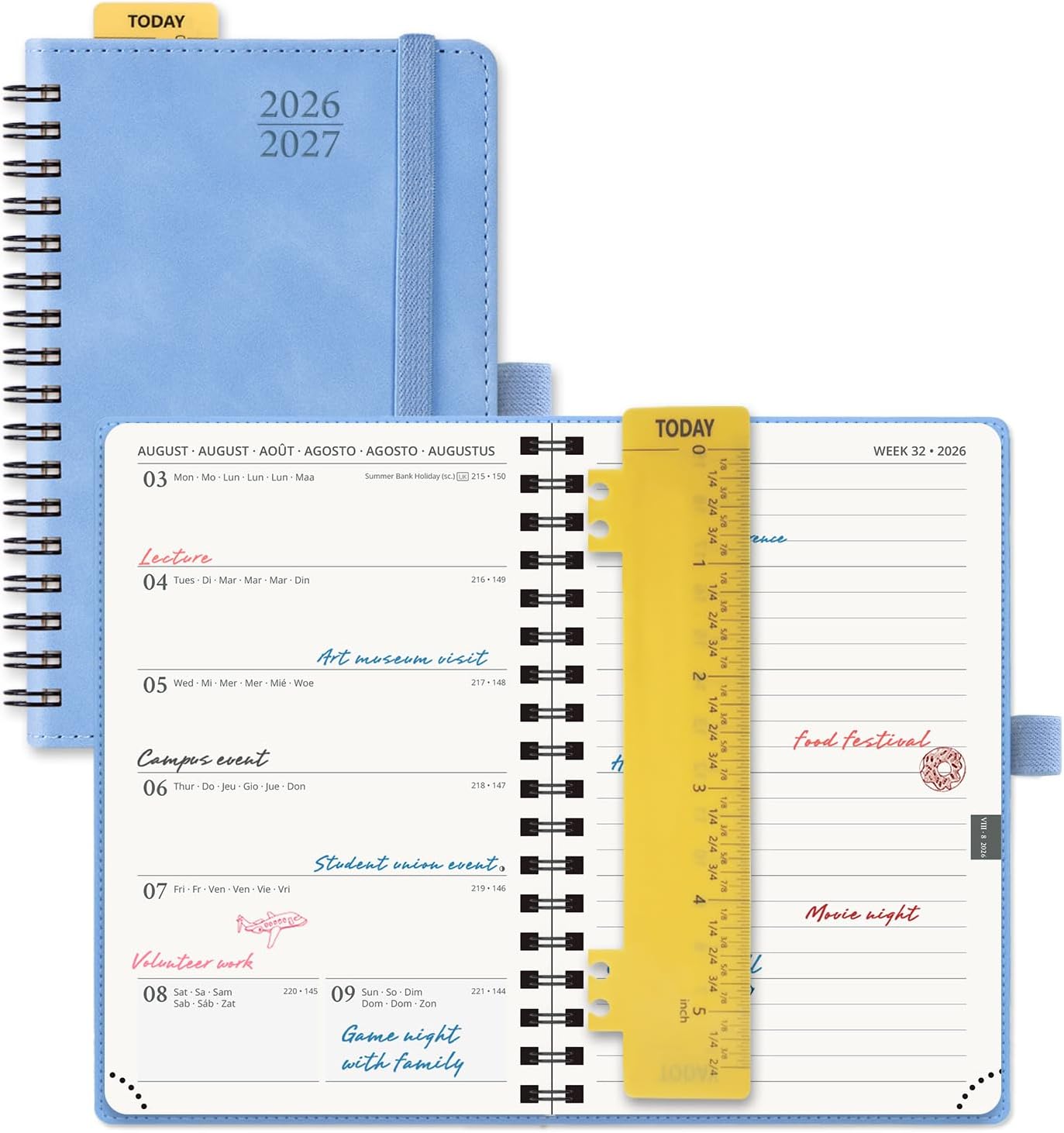 POPRUN Agenda Pocket 2026 2027 A6 Tygodniowy Planner i Notatnik - obrazek 2