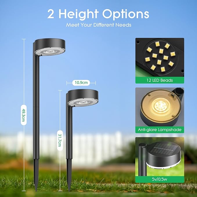 BUCASA Lampy solarne do ogrodu - obrazek 4