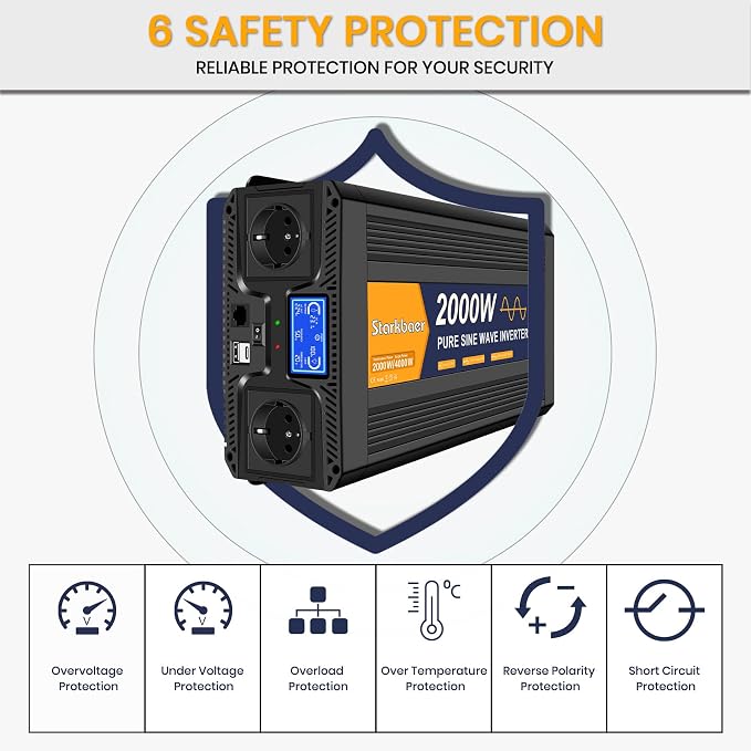 2000W 4000W falownik 24V 220V Pure Wave Transformator 220v do 24v - obrazek 7