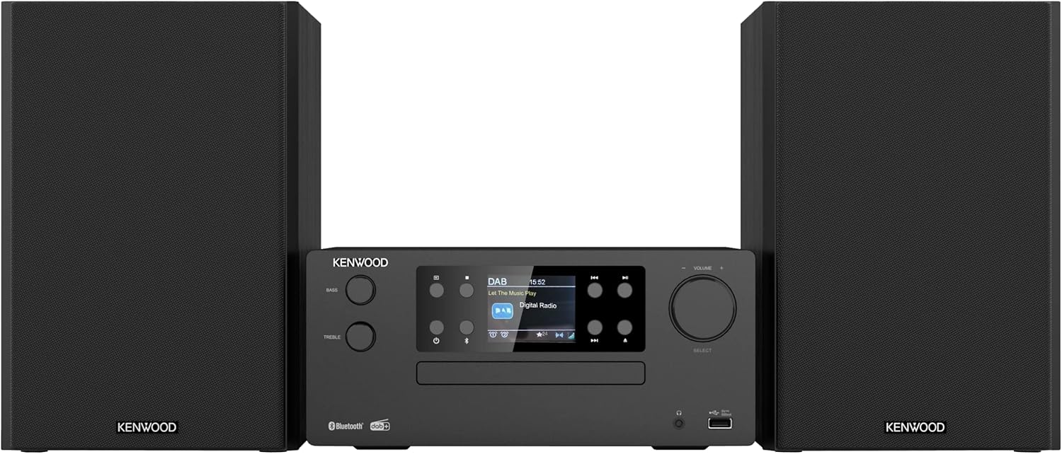 KENWOOD M-925DAB-B - Micro Hi-Fi system DAB+, CD, USB, Bluetooth, 2 x 50 W RMS i wyświetlacz TFT, kolor czarny (Midnight Black) - obrazek 2