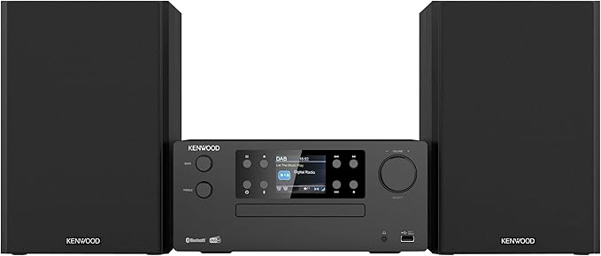 KENWOOD M-925DAB-B - Micro Hi-Fi system DAB+, CD, USB, Bluetooth, 2 x 50 W RMS i wyświetlacz TFT, kolor czarny (Midnight Black)