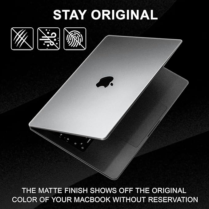 Etui na MacBook Air 13 cala M5 M4 M3 M2, Matowy Przezroczysty | 2026-2022, Przeświecający, Ultra-cienki Hard Case Cover Mac Book Air 13,6" A3449 A3240 A3113 A2681, Odporny na Zarysowania - obrazek 5
