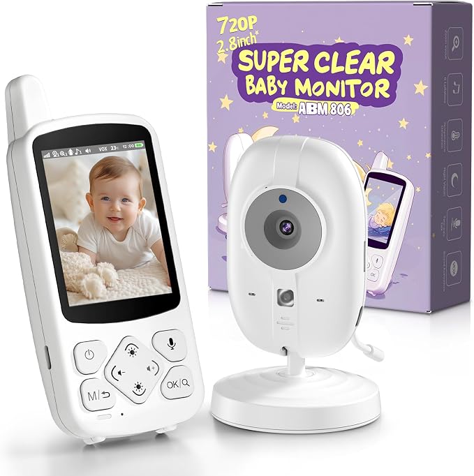 Babyfon z kamerą 2 8-calowy monitor dla niemowląt 720p Baby Phone