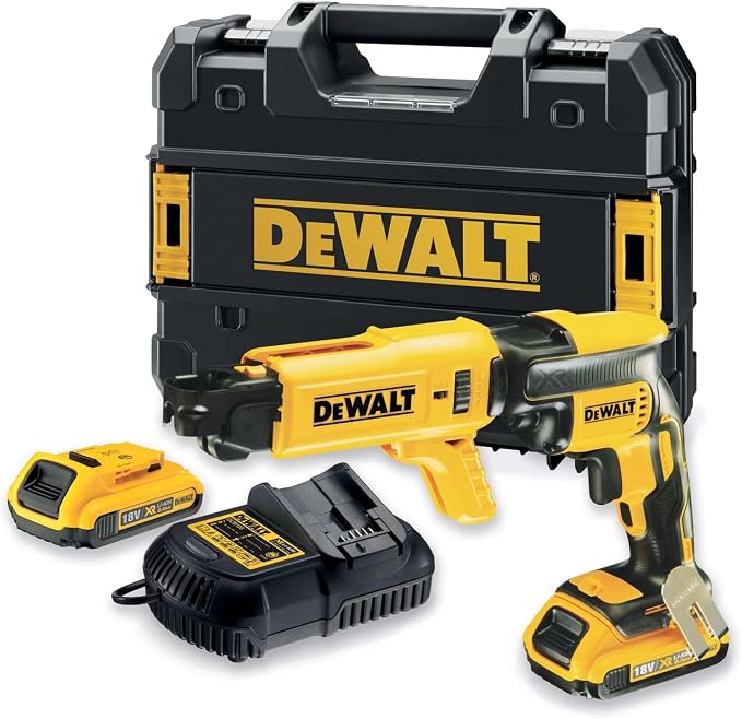 DEWALT, Wkrętarka akumulatorowa do płyt gipsowo-kartonowych 18V XR + 2x akumulatory 2.0 Ah, płyty g-k, DCF620D2K