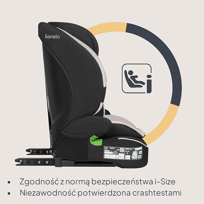 LIONELO Fotelik samochodowy Billy i-Size dla dzieci 76-150 cm montaż - obrazek 3