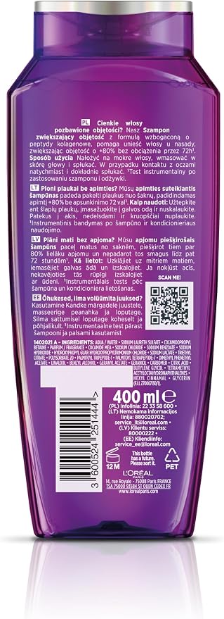 L'Oreal Paris Elseve Collagen Lifter Szampon zwiększający objętość - obrazek 2