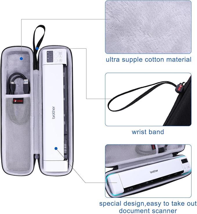 XANAD Etui ochronne do skaner dokumentów Kompatybilny ze skanerem mobilnym Brother DS-940 A4 z obu stron Skanowanie WLAN do USB - obrazek 2
