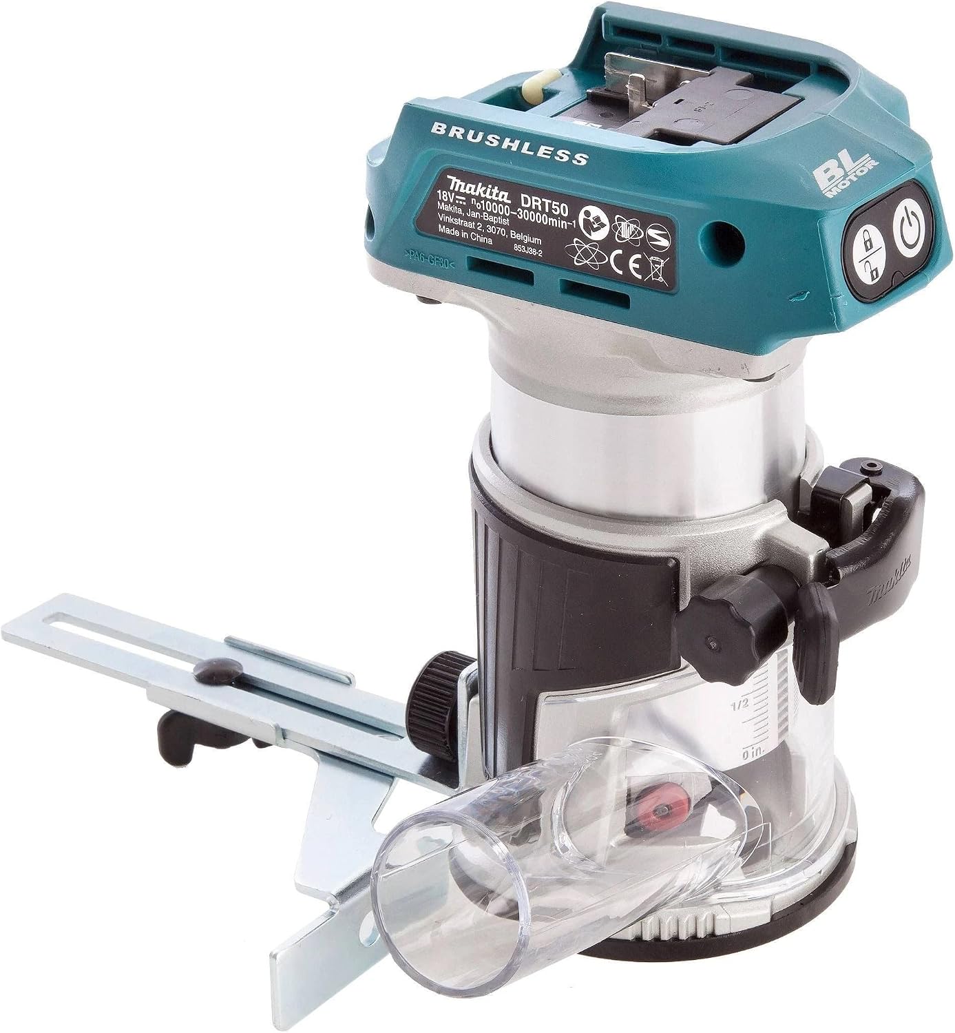 Makita Drt50Z Frezarka, Szary/Czarny, 13.4 x 8.9 x 22.6 cm - obrazek 2