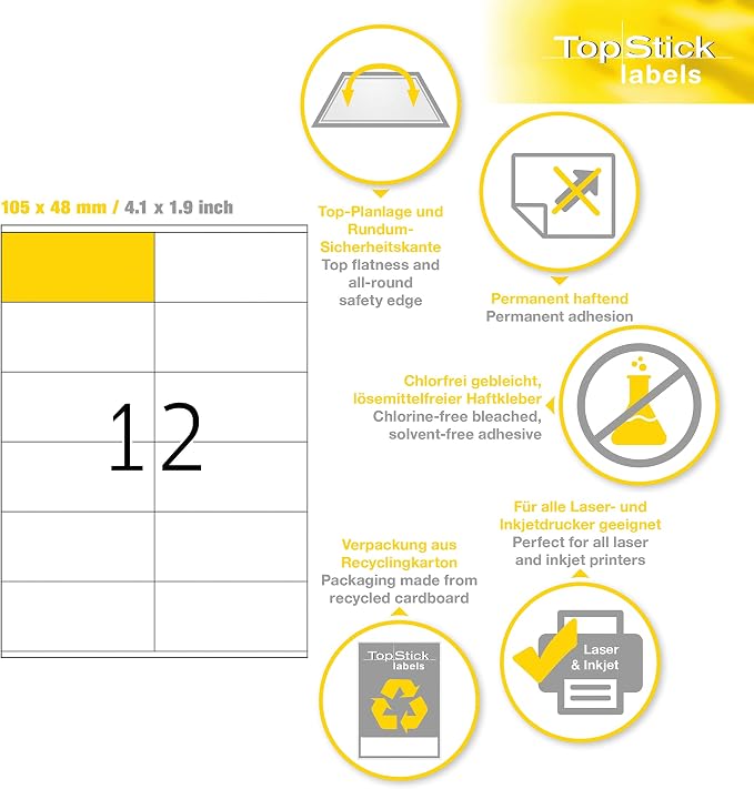 TopStick Uniwersalne etykiety 105 x 48 mm - obrazek 7