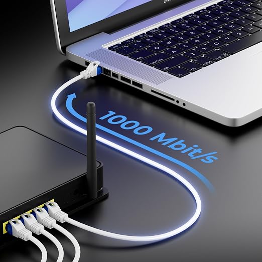 deleyCON 3,0m Kabel Sieciowy CAT.6 Ethernet Gigabit LAN RJ45 CAT6 Kabel Krosowy Kompatybilny z CAT.5 CAT.5e CAT.6a Cat.7 - Biały - obrazek 7