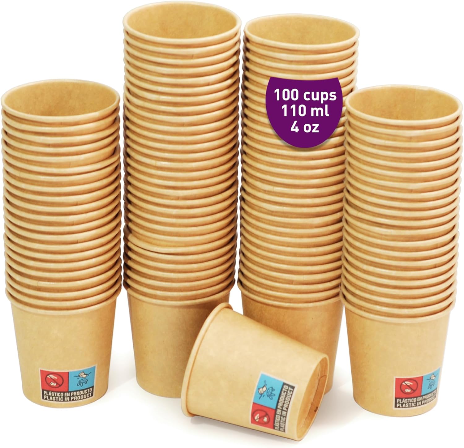 GoBeTree 100 wielokrotnego użytku kubki papierowe o pojemności 120 - obrazek 2