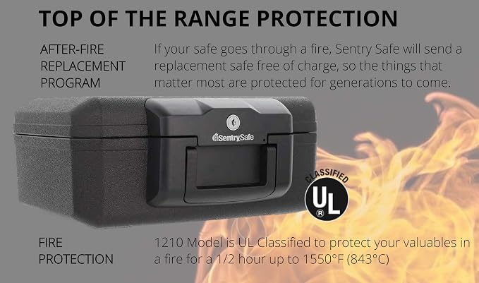 Sentry Safe 1210 przenośny sejf ognioodporny z zamkiem na klucze - obrazek 4