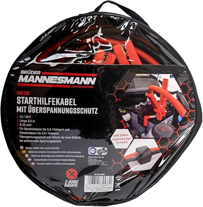 Brüder Mannesmann Werkzeuge M01788 kabel rozruchowy 25 mm - obrazek 3