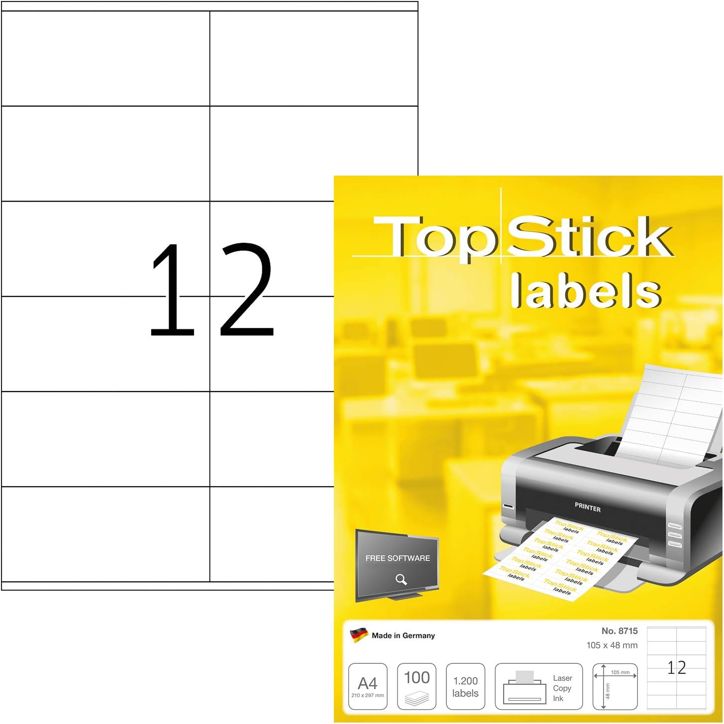 TopStick Uniwersalne etykiety 105 x 48 mm - obrazek 2