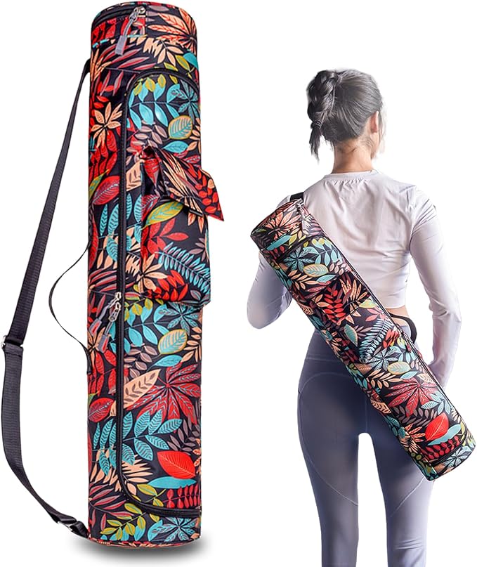 Aucuu Torba Do Jogi, Torba Na Matę Do Jogi, Torba Sportowa Damska Z Kieszenią Na Mokrą, Regulowany Pasek Na Ramię, Torba Do JogI, Na Pilates, Akcesoria Do Jogi, 76 X 16 Cm