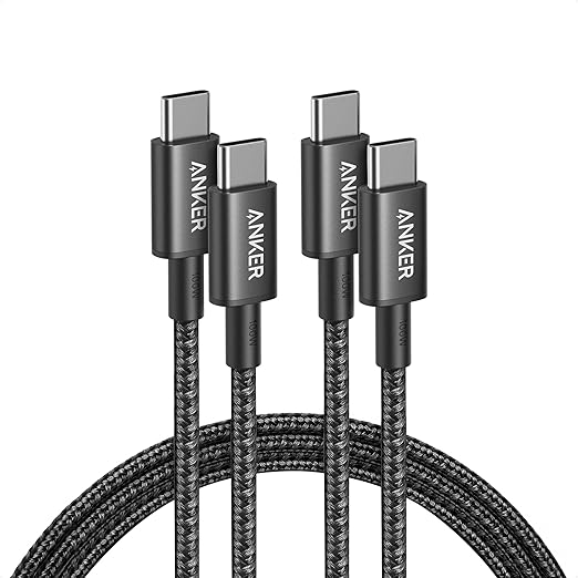 Anker kabel USB-C do USB-C 100 W PD 3.0 [2 sztuki, 1,8 m] | Kabel USB-C do ładowania iPhone 15/16/17 Pro Max, Samsung Galaxy S25/S26, MacBook Pro/Air oraz iPad Pro/Air.