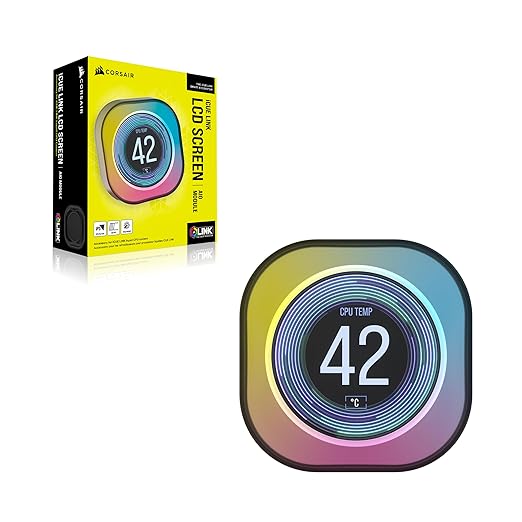 Corsair iCUE LINK AIO Moduł ekranu LCD, ekran IPS 5.3 cm, 24 indywidualnie adresowalne diody LED RGB, instalacja bez użycia narzędzi, czarny - obrazek 7
