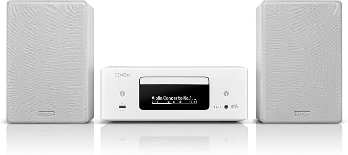 Denon CEOL N-12DAB kompaktowy zestaw, wzmacniacz HiFi z głośnikami, odtwarzacz CD, strumieniowe przesyłanie muzyki, HEOS Multiroom, Bluetooth, WLAN, AirPlay 2, kompatybilny z Alexą, 2 wejścia