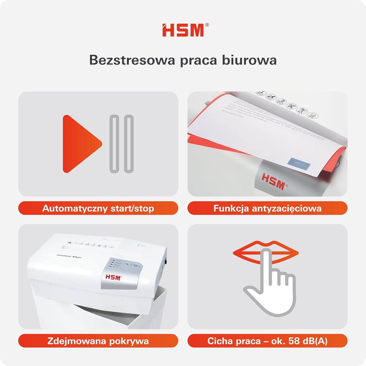 Hsm Shredstar X10 1045111 Niszczarka, Biały, do 10 arkuszy - obrazek 7