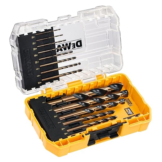 DEWALT DT70727-QZ Set Di Punte Da Trapano In Metallo 14 Pezzi HSS-G Nero e Dorato