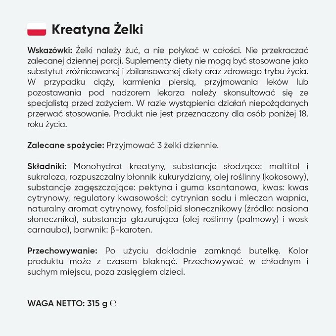 Żelki z monohydratem kreatyny 3000 mg - obrazek 4