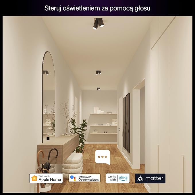 Żarówka Philips Hue Essential Smart LED – ośw. punktowe GU10, White and Color Ambiance, 4,7 W, 2200K–6500K, 345 lumenów, przyciemnianie, działa z Alexą, Asystentem Google i Apple Home, op. 1 szt. - obrazek 7
