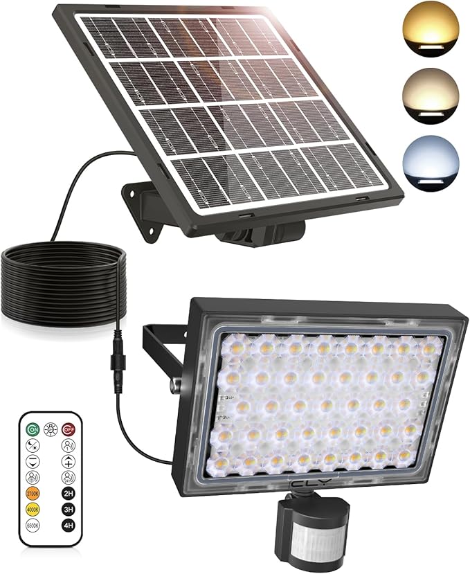 CLY Lampa Słoneczna Zewnętrzny Czujnik Ruchu 30W 2600lm Zewnętrzna