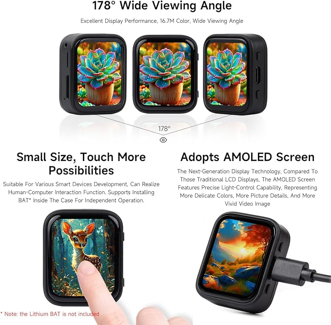 Waveshare ESP32-S3 1.8inch AMOLED Touch Display Development Board - obrazek 5