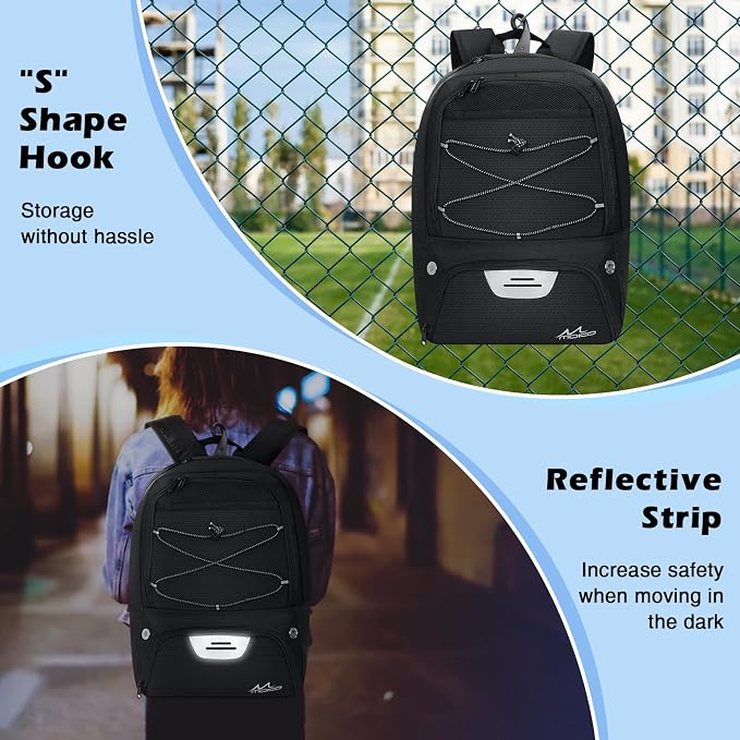 MoKo Basketball Bag Backpack Football Backpack with Separate - obrazek 5
