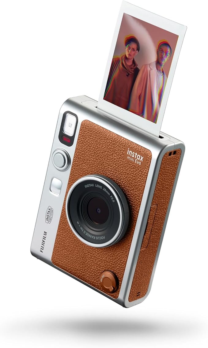 instax mini EVO hybrydowy aparat natychmiastowy z funkcją drukarki przenośnej, brązowy