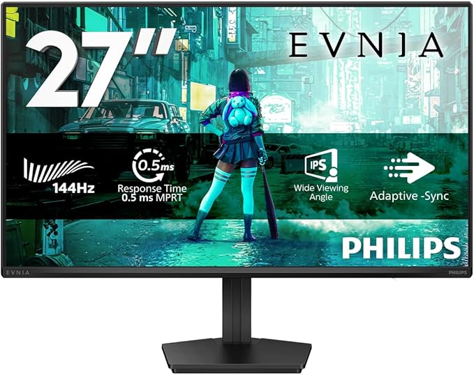 Philips 27M2N3200NF 27-calowy monitor FHD, 144 Hz, IPS, 1ms MPRT, synchronizacja adaptacyjna, G-Sync Comp., HDR10, (1920x1080, HDMI 1x 2.0, DP 1x 1.4), czarny - obrazek 2