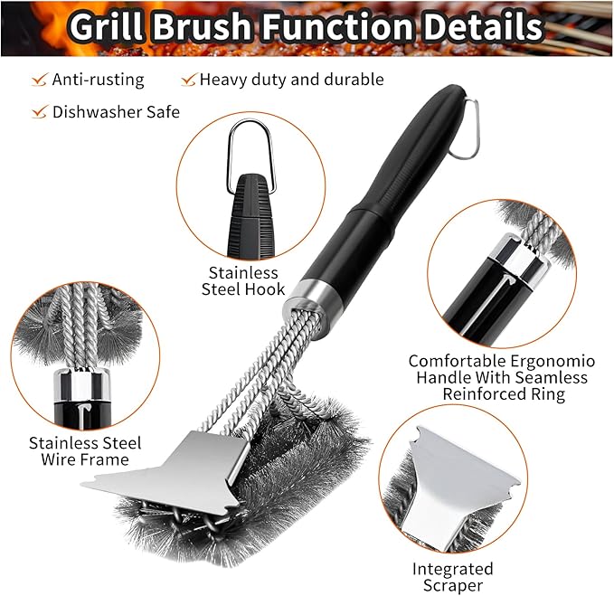 CNMTCCO szczotka do grilla szczotka ze stali nierdzewnej - obrazek 3