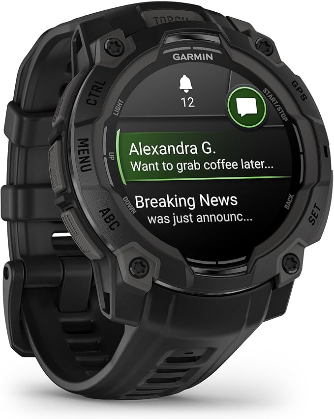 Instinct 3 45mm AMOLED Black Bezel with Black Band - obrazek 4