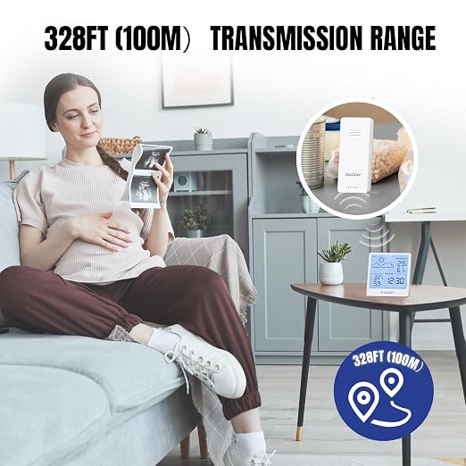 Raddy WF-50T Termometr Wewnętrzny Zewnętrzny Higrometr Bezprzewodowa - obrazek 4