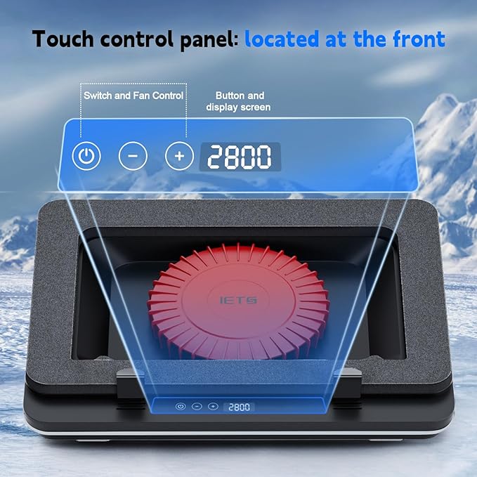 IETS GT600 podkładka chłodząca do laptopa z wentylatorem turbo 14 cm, uszczelniona pianka do szybkiego chłodzenia laptopów do gier, 14,1-19,3-calowa chłodnica do laptopa z 3 portami USB i filtrem - obrazek 7