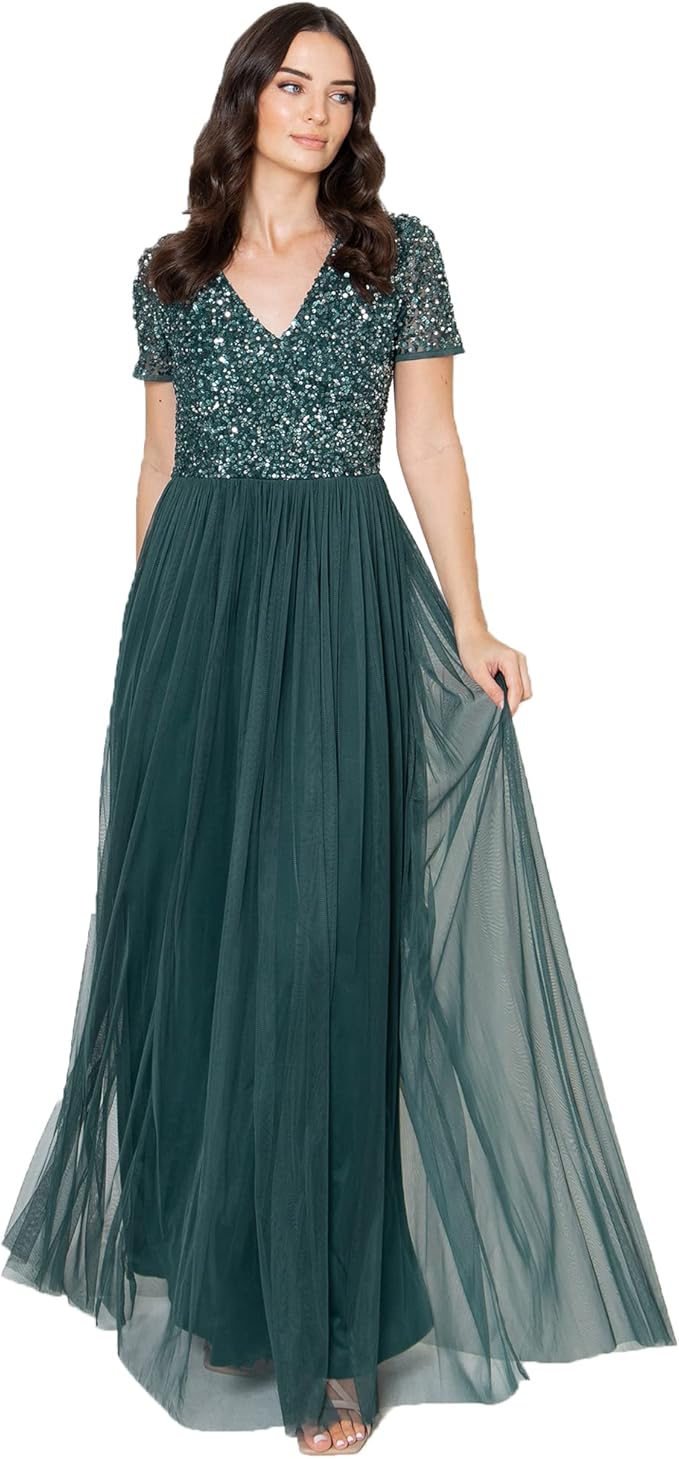 Maya Deluxe Sukienka druhny Kobiety Maya Deluxe Green Lily