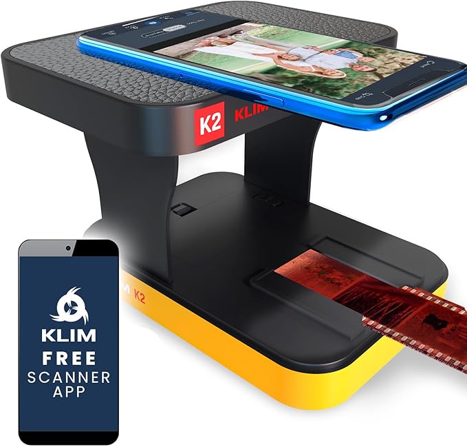 KLIM Mobilny skaner folii K2 35 mm + nowy + skaner dodatni i ujemny + skaner slajdów + skaner zdjęć + zestaw do tworzenia kolorowych folii 35 mm niezbędny + własna usługa tworzenia folii 35 mm w domu