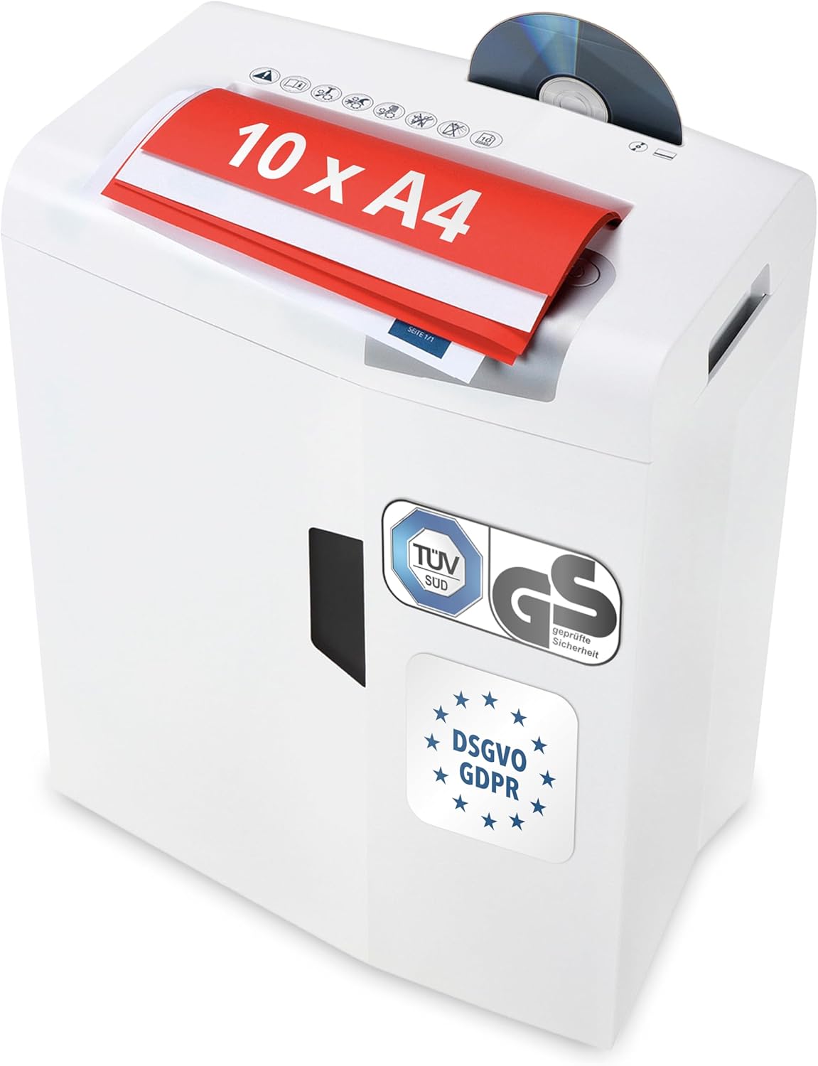 Hsm Shredstar X10 1045111 Niszczarka, Biały, do 10 arkuszy - obrazek 2