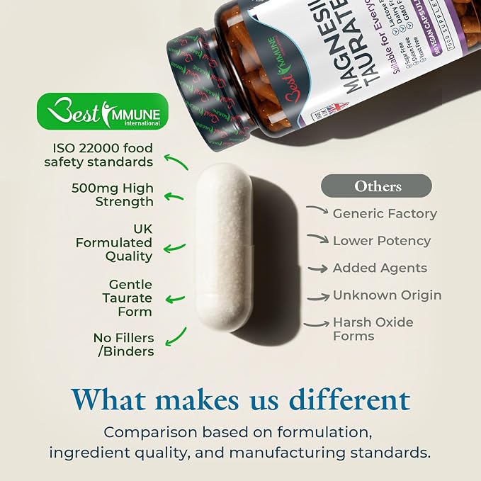 Naturalny Taurynian Magnezu 500mg 100 Wegańskich Kapsułek - obrazek 5
