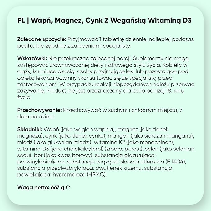 Wapń Magnez i Cynk z Witaminami D3 - obrazek 7