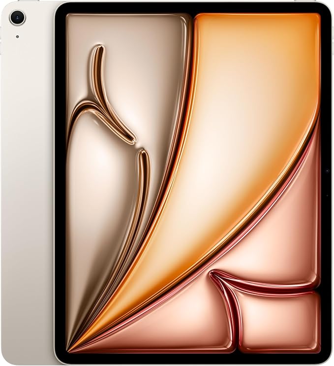 Apple iPad Air 13 cali (M4): wyświetlacz Liquid Retina, 128 GB, przedni/tylny aparat 12 MP, Wi‑Fi 7 z czipem Apple N1 – księżycowa poświata