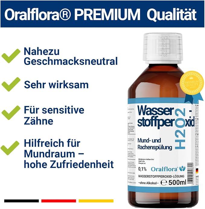 1 x 500 ml płyn do płukania jamy ustnej H2O2 nadtlenek wodoru - obrazek 2