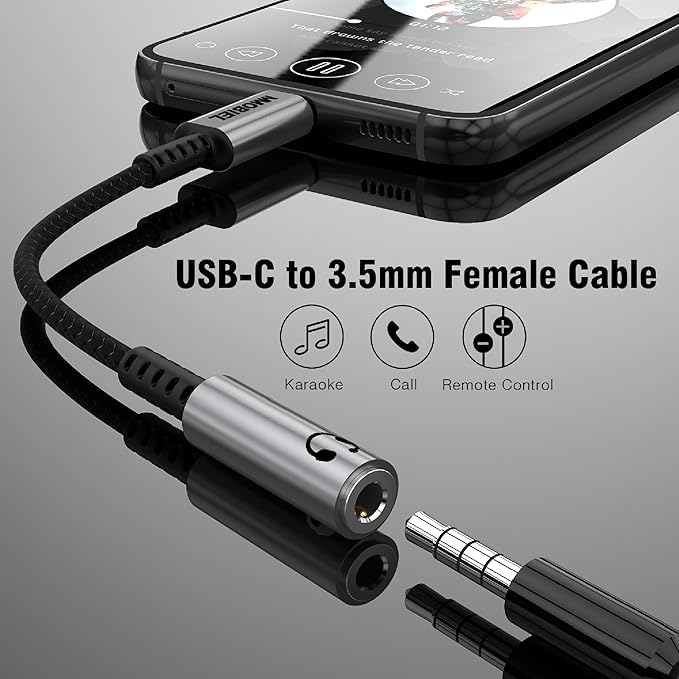 MMOBIEL USB-C na 3 5mm TRRS Gniazdo Słuchawkowe Jack-16Bit - obrazek 6