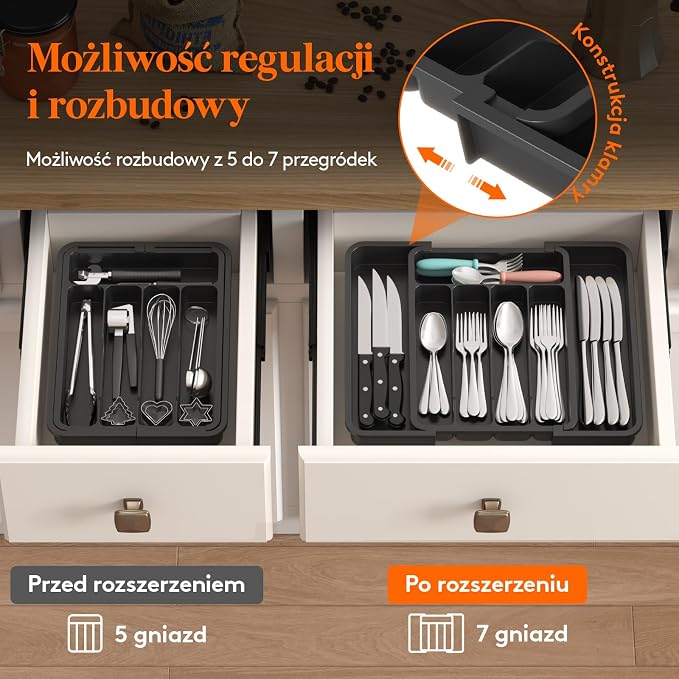 Lifewit Organizer do Szuflady Kuchennej na Sztućce - obrazek 4