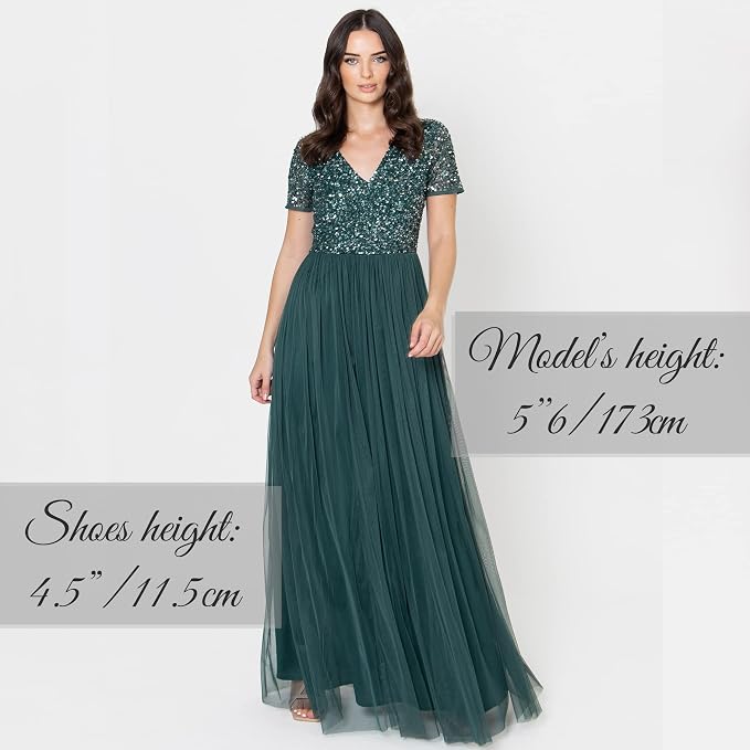 Maya Deluxe Sukienka druhny Kobiety Maya Deluxe Green Lily - obrazek 4