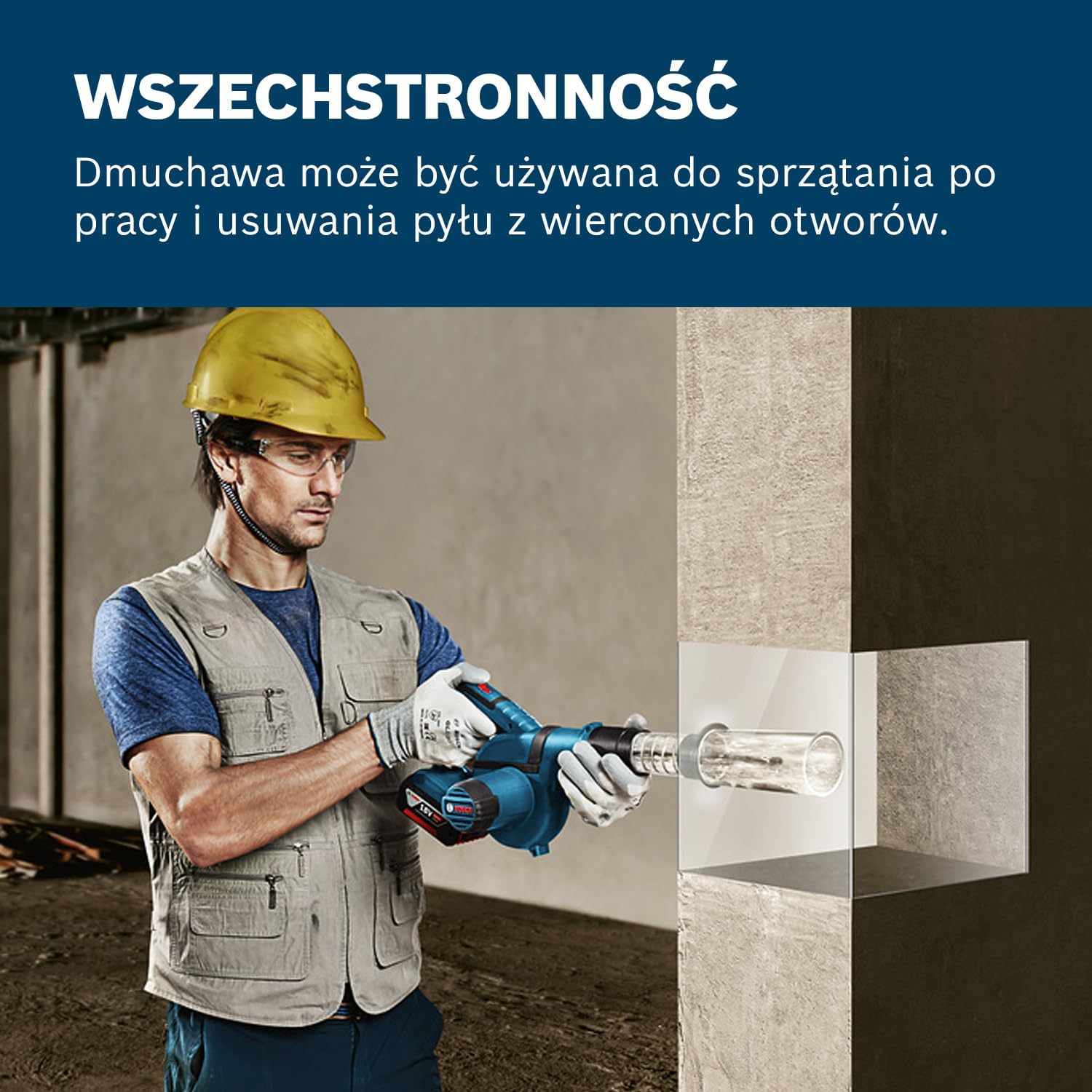 Bosch Professional system 18V: akumulatorowa dmuchawa GBL 18V-120 (prędkość przepływu powietrza do 270 km/h) - obrazek 6