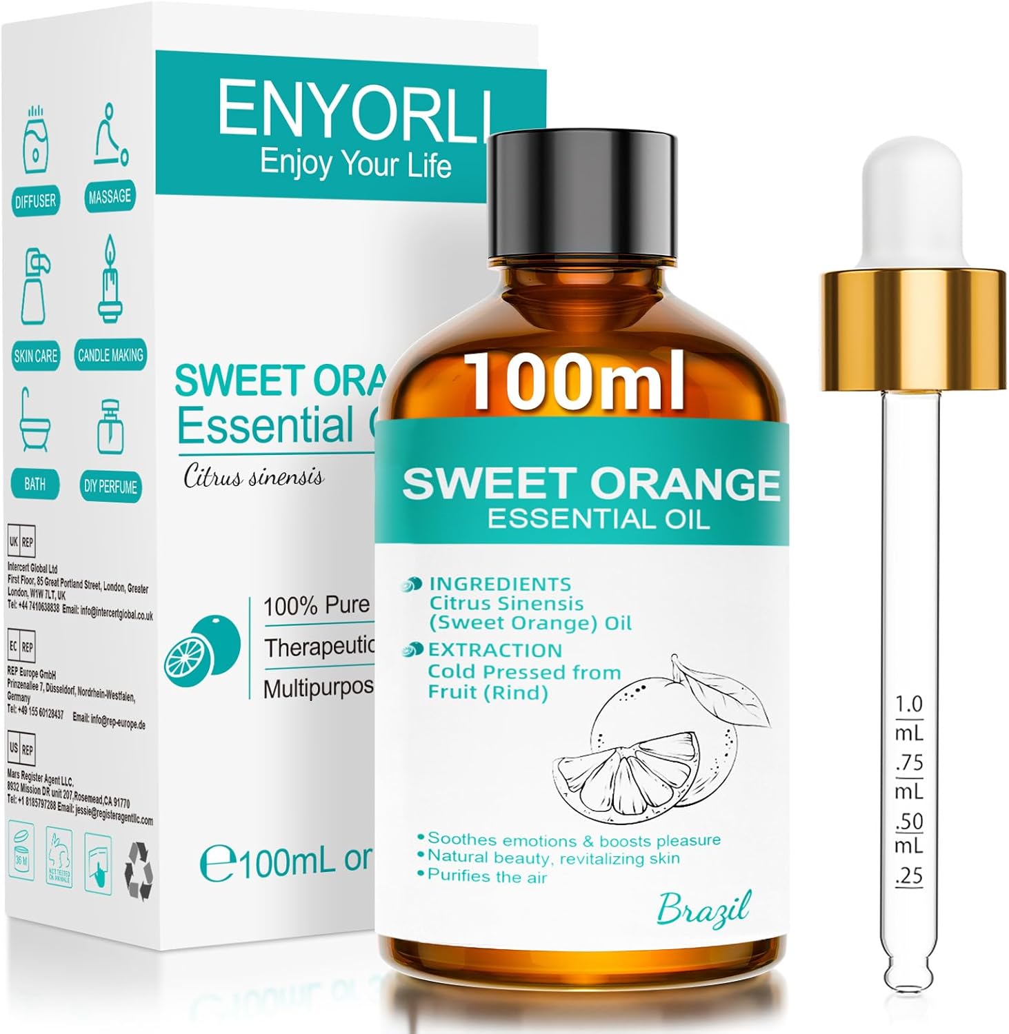 Olejek eteryczny ze słodkiej pomarańczy 100 ml - obrazek 2
