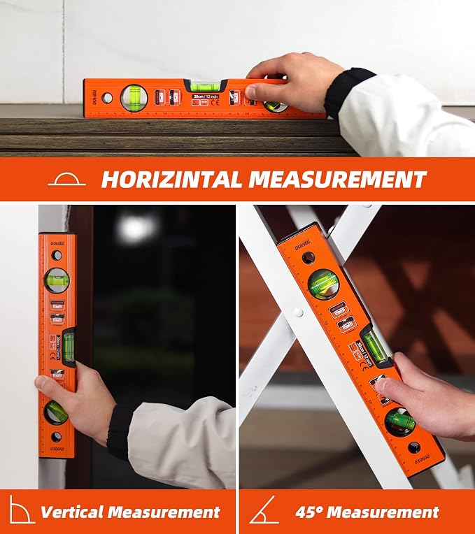 DOWELL 12 calowy 300 mm magnetyczny poziom spirytusowy ze skalą - obrazek 7